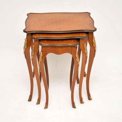 fig 1. Antique French Inlaid Parquetry Nest of Three Tables