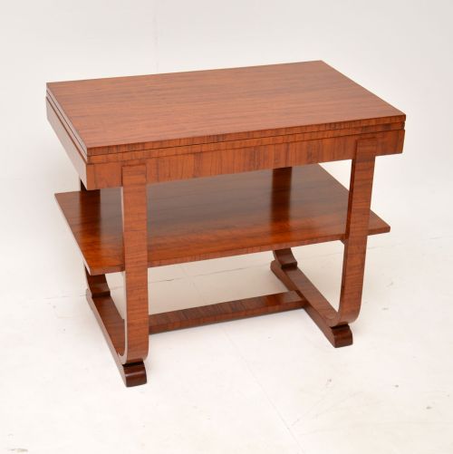 1930'S Art Deco Walnut Card / Side Table by Heal's
