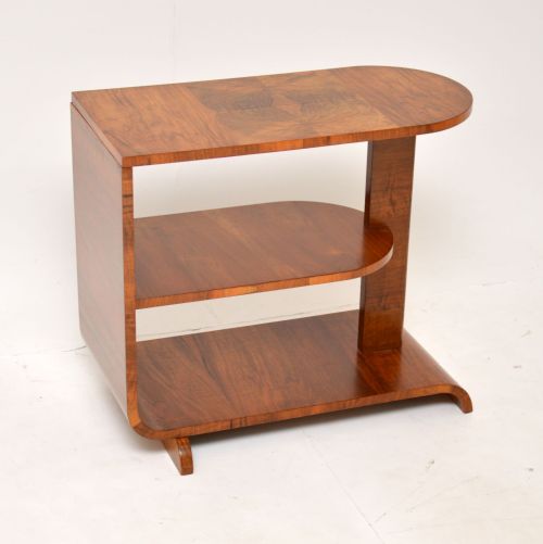 1930'S Art Deco Figured Walnut Side Table