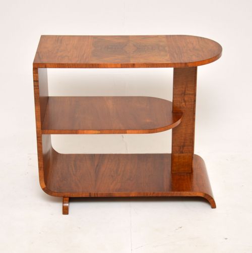 fig 1. 1930's Art Deco Figured Walnut Side Table