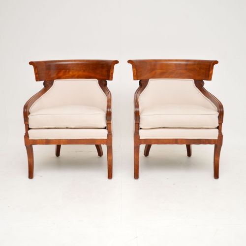 fig 1. Pair of Antique Swedish Birch Armchairs