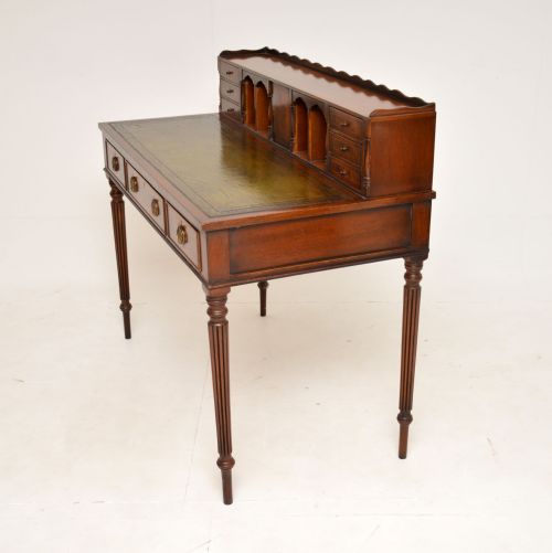 fig 1. Antique Mahogany Leather Top Bonheur Du Jour Desk