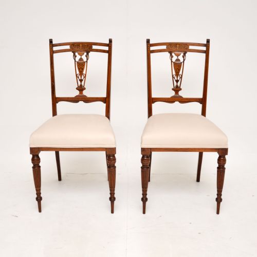 fig 1. Pair of Antique Victorian Inlaid Rosewood Side Chairs