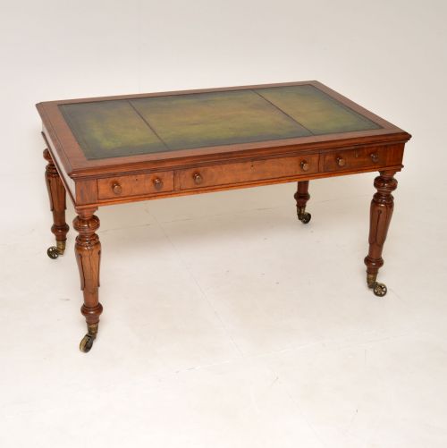 Antique William IV Mahogany Leather Top Writing Table