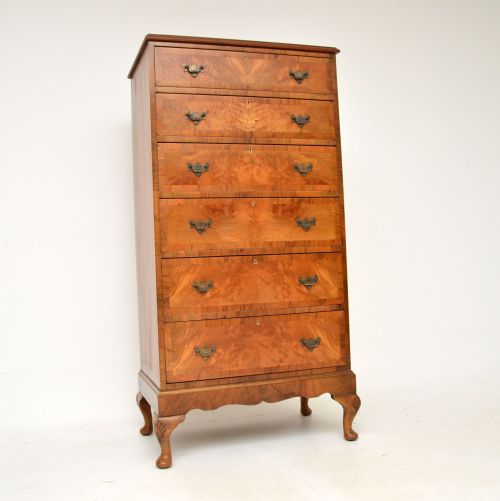 Antique Burr Walnut Tallboy Chest of Drawers

