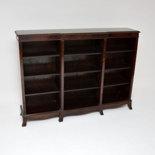 Antique Edwardian Mahogany Open Bookcase
