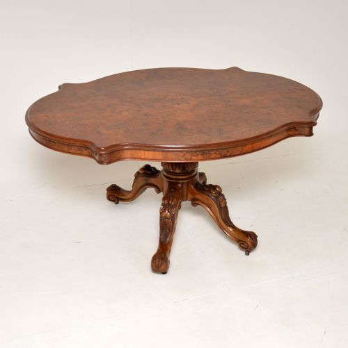 Antique Victorian Burr Walnut Loo Table
