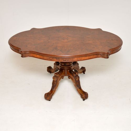 fig 2. Antique Victorian Burr Walnut Loo Table
