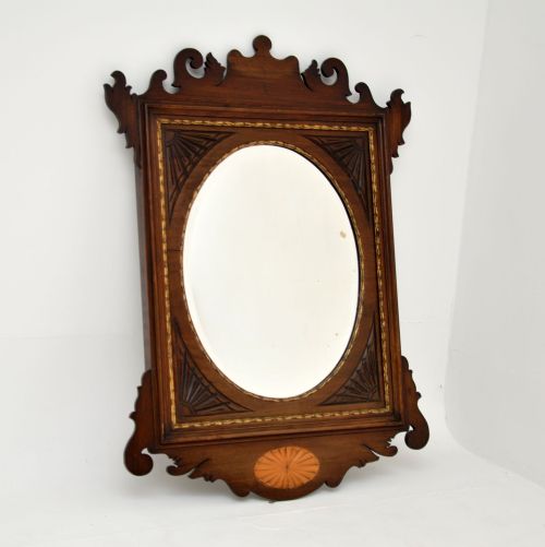 Antique Georgian Inlaid Mahogany Mirror
