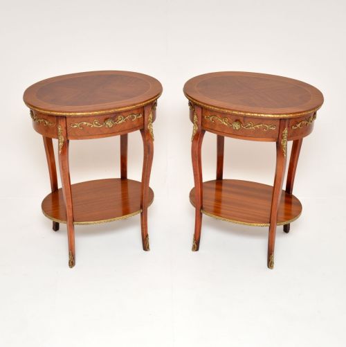 Pair of Antique French Ormolu Mounted Side Tables
