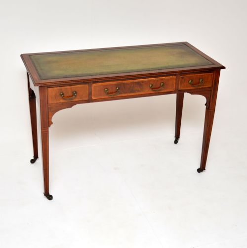 Antique Edwardian Inlaid Mahogany Desk