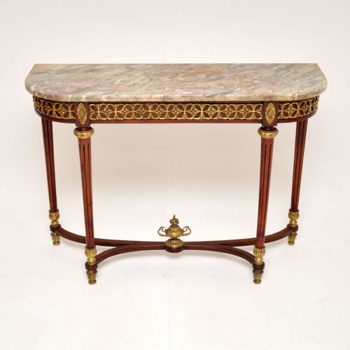 Antique French Marble Top Console Table