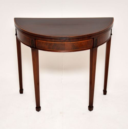 Antique Georgian Period Inlaid Mahogany Card Table