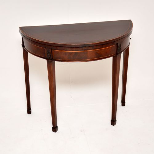 fig 1. Antique Georgian Period Inlaid Mahogany Card Table
