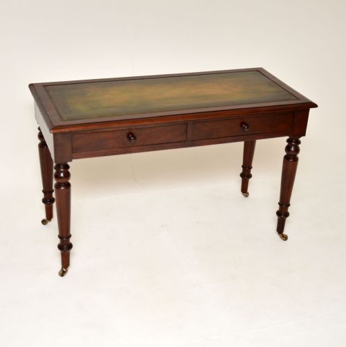 Antique Victorian Mahogany Leather Top Writing Desk

