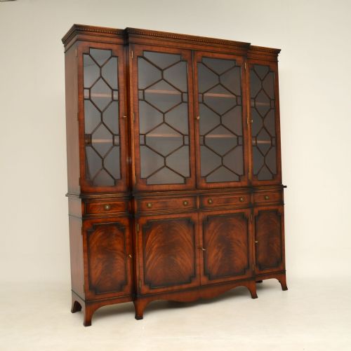 Antique Mahogany Breakfront Bookcase