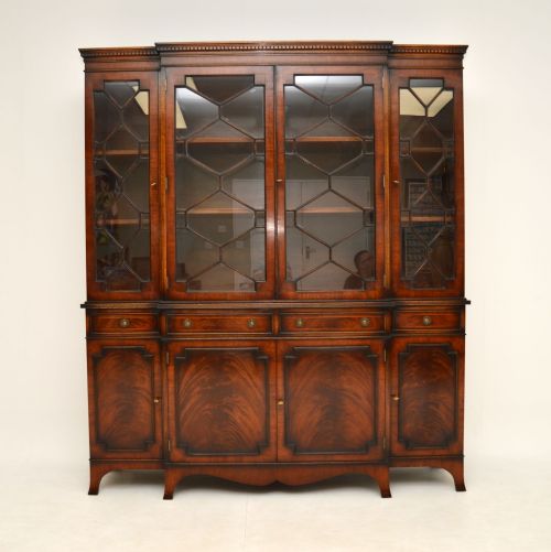 fig 1. Antique Mahogany Breakfront Bookcase