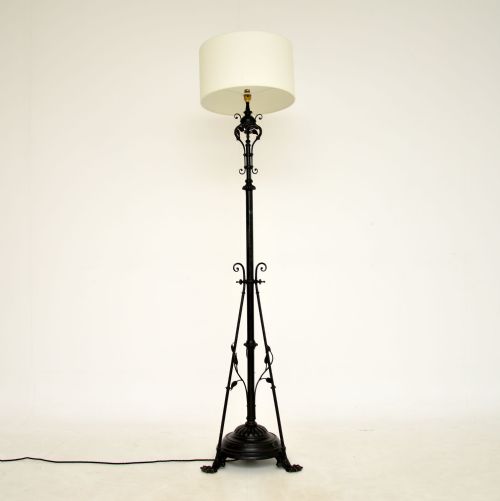Antique Edwardian Art Nouveau Iron Floor Lamp
