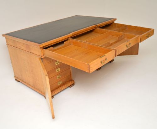 fig 2. Antique Swedish Biedermeier Neoclassical Satin Birch Desk