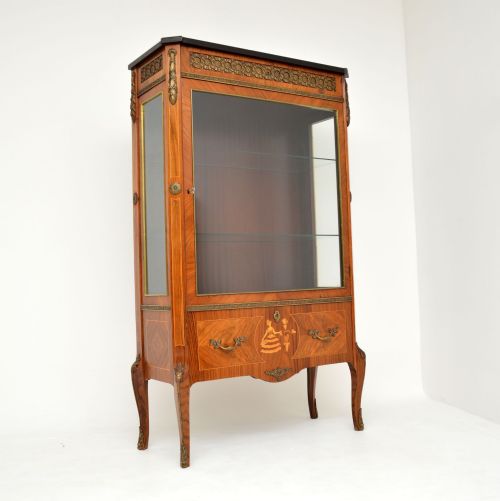 Antique Swedish Inlaid Marquetry Display Cabinet

