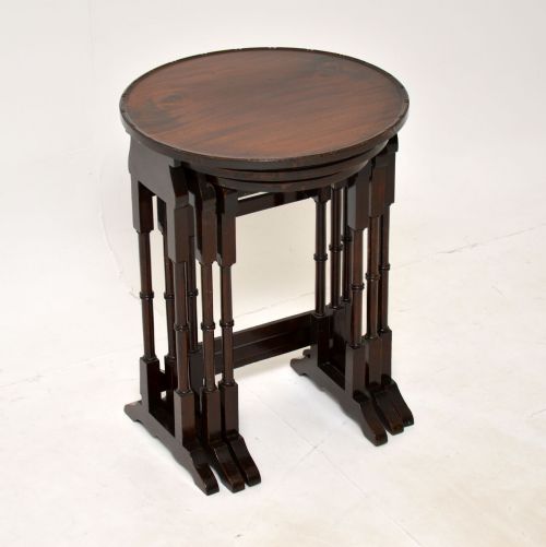 Antique Edwardian Mahogany Nest of 3 Tables