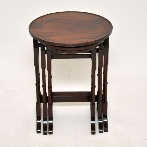 fig 1. Antique Edwardian Mahogany Nest of 3 Tables