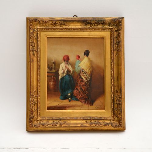 Antique Oil Painting in Gilt Wood Frame

