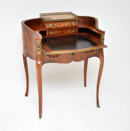 fig 1. Antique French Inlaid Walnut Escritoire Writing Desk
