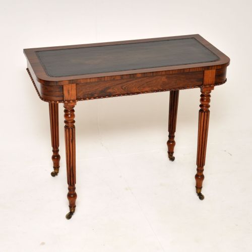 Antique Regency Rosewood Leather Top Writing / Side Table