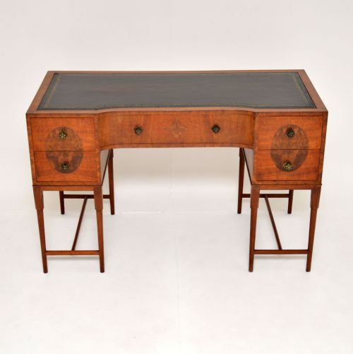 fig 1. Antique Walnut & Mahogany Leather Top Desk