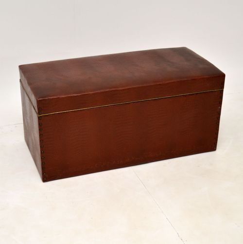 Vintage Faux Crocodile Skin Blanket Chest / Ottoman