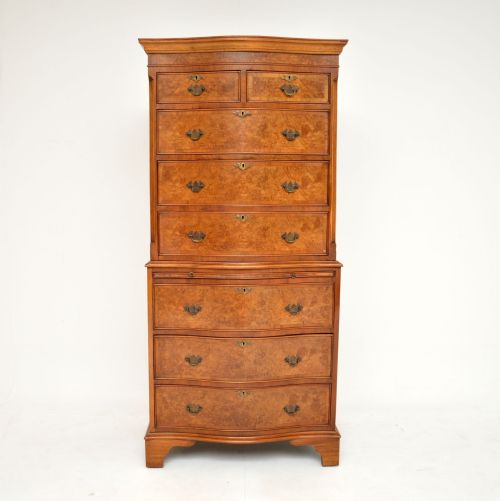 fig 1. Antique Burr Walnut Chest on Chest of Drawers
