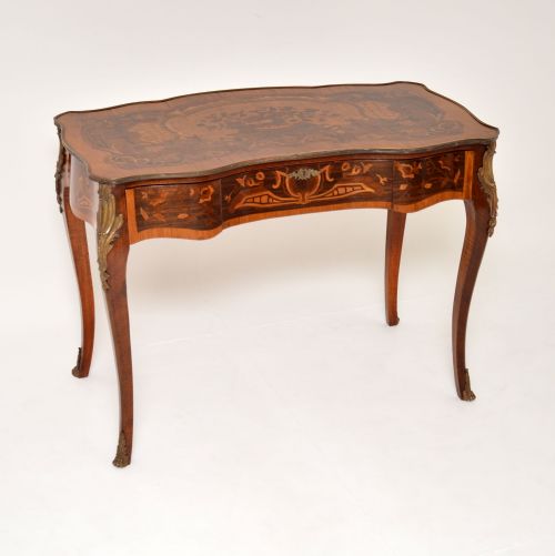 Antique French Inlaid Marquetry Bureau Plat Desk