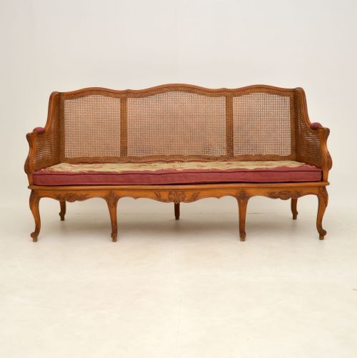 fig 1. Antique French Carved Walnut Bergere Sofa
