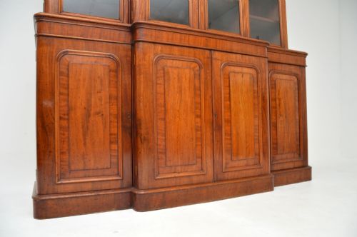 fig 1. Antique Victorian Mahogany Breakfront Library Bookcase