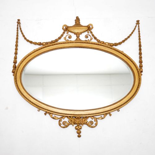 Antique Adam Style Gilt Wood Mirror