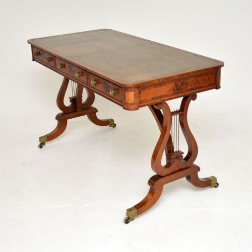fig 1. Antique Regency Style Mahogany & Rosewood Writing Table