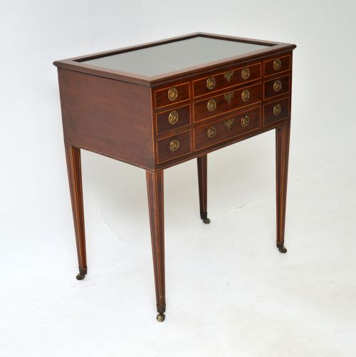 fig 1. Antique Georgian Inlaid Mahogany Bijouterie Jewellery Case Table