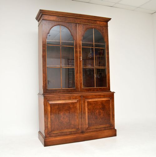 Antique Burr Walnut Bookcase