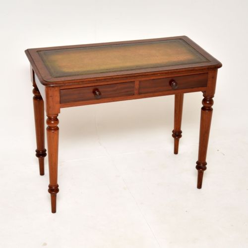 Antique Victorian Mahogany Leather Top Writing Table