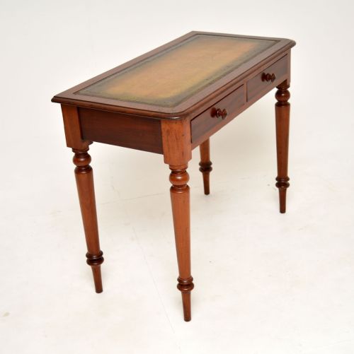 fig 1. Antique Victorian Mahogany Leather Top Writing Table