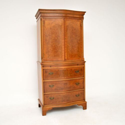 Antique Burr Walnut Cabinet on Chest