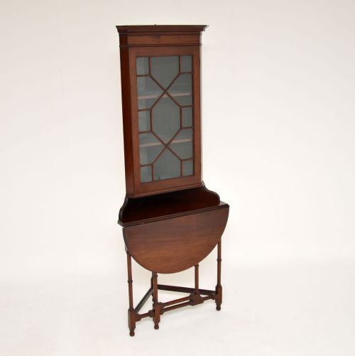 Antique Edwardian Mahogany Corner Cabinet / Table
