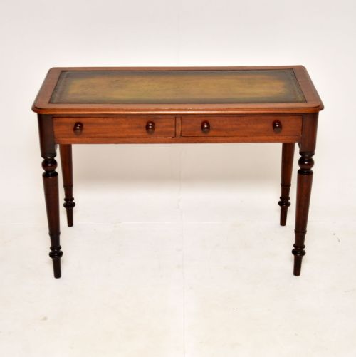 Antique Victorian Mahogany Leather Top Desk