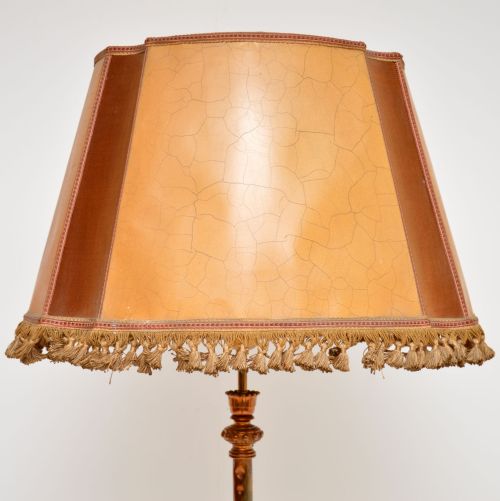 fig 1. Antique French Gilt Metal Rise & Fall Floor Lamp