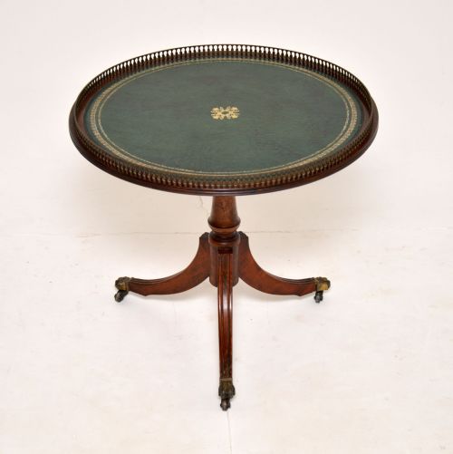 Antique Mahogany Leather Top Coffee Table
