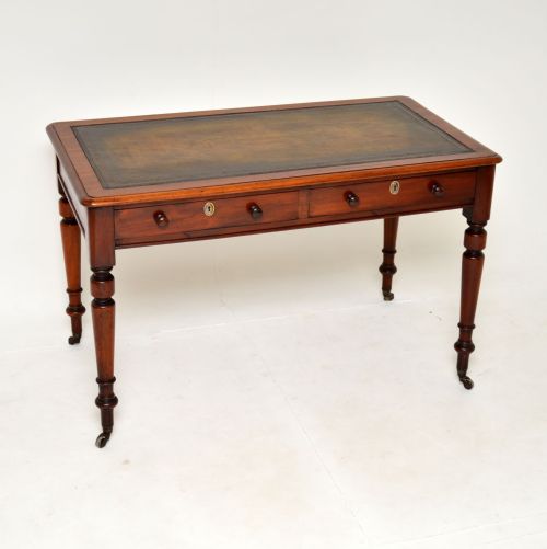 fig 1. Antique Victorian Mahogany Leather Top Writing Table