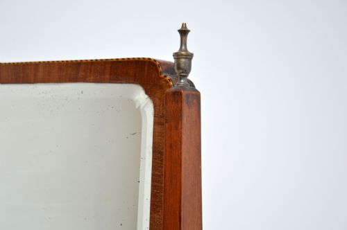 fig 1. Antique Edwardian Inlaid Mahogany Cheval Mirror