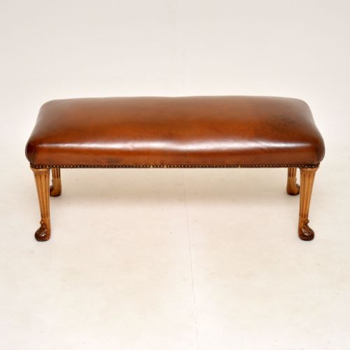 fig 1. Antique Leather & Walnut Stool by Hille
