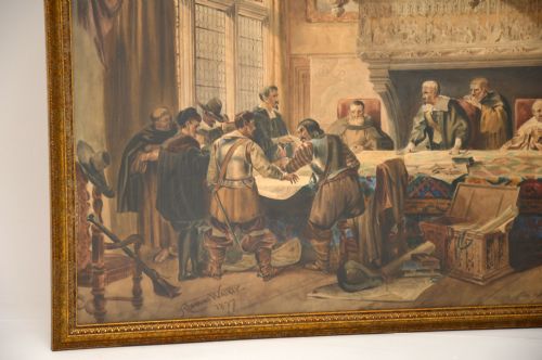 fig 2. Large Antique Watercolour Painting by W.H Romaine-Walker